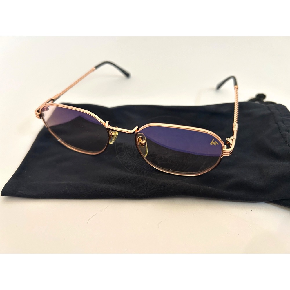 VF Vintage Frames Co Mayor Mariner Edition 24K Gold Sunglasses Tented Lens NWOT